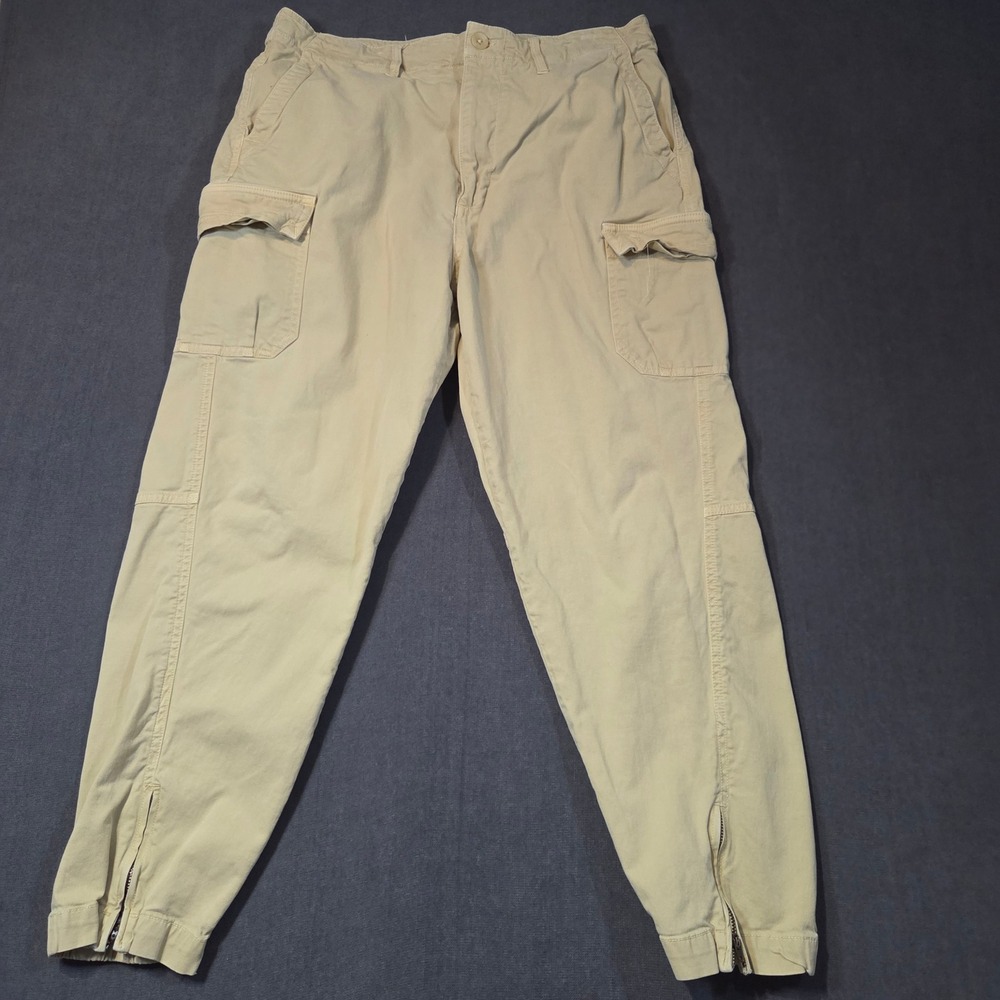 Current/Elliott Cargo Pants Womens 29 Tan Khaki Ankle Zip Tapered Utility